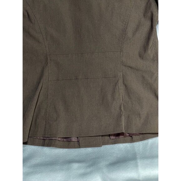 Geronimo By Stephen DiGeronimo Womens Brown Blazer Jacket Size 12 Cotton Blend - Picture 5 of 8